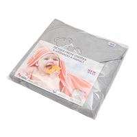 Dětská froté osuška s výšivkou a kapucí New Baby 80x80 šedá medvěd