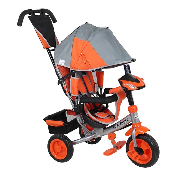 Dětská tříkolka s LED světly Baby Mix Lux Trike šedo-oranžová