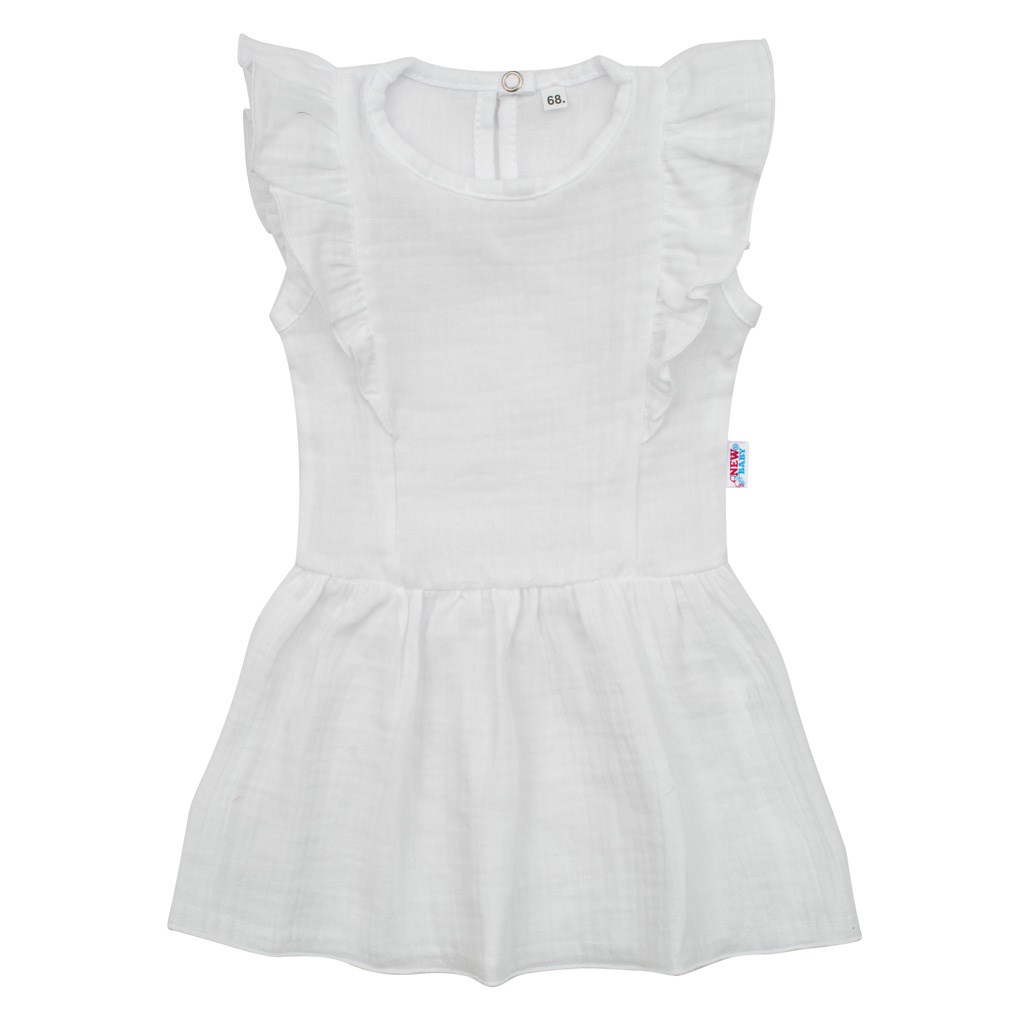 Kojenecké mušelínové šaty New Baby Summer Nature Collection bílé vel. 56 (0-3m)
