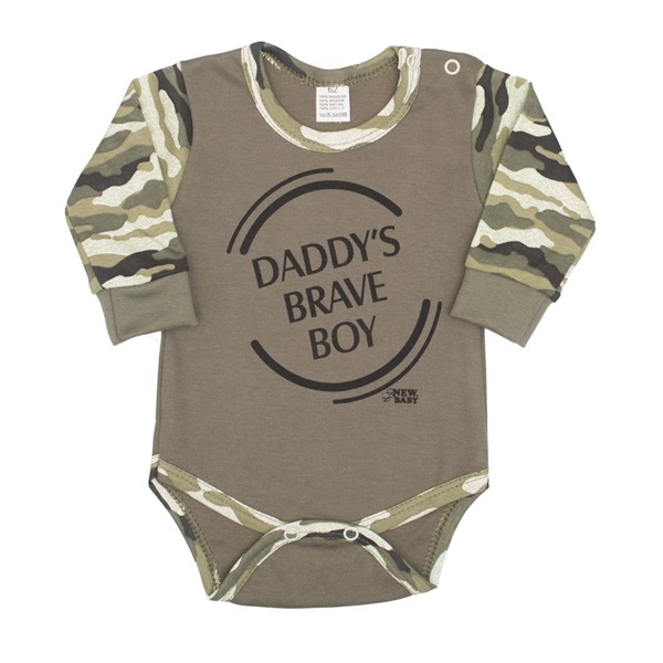 Kojenecké body s dlouhým rukávem New Baby Army boy