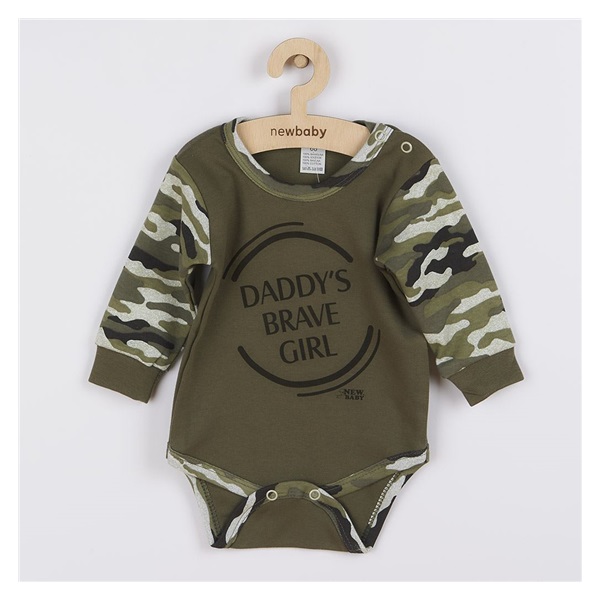 Kojenecké body s dlouhým rukávem New Baby Army girl