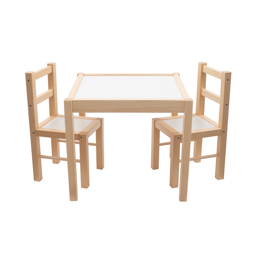 Dětský dřevěný stůl s židličkami New Baby PRIMA přírodní