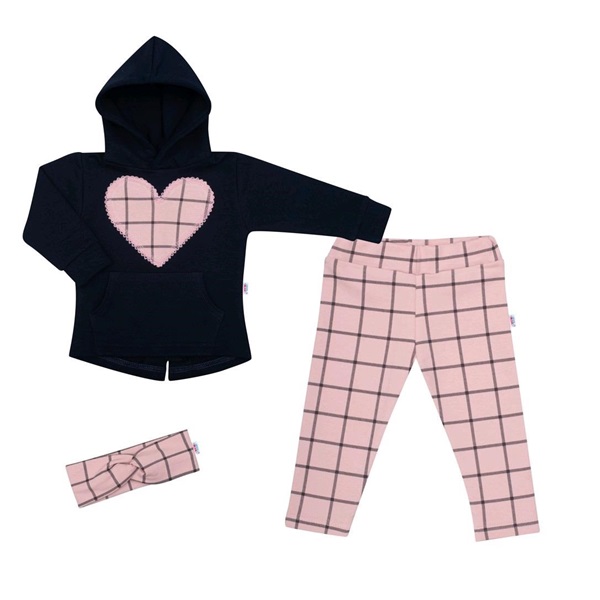 3-dílná holčičí bavlněná souprava New Baby Cool Girls modro-růžová