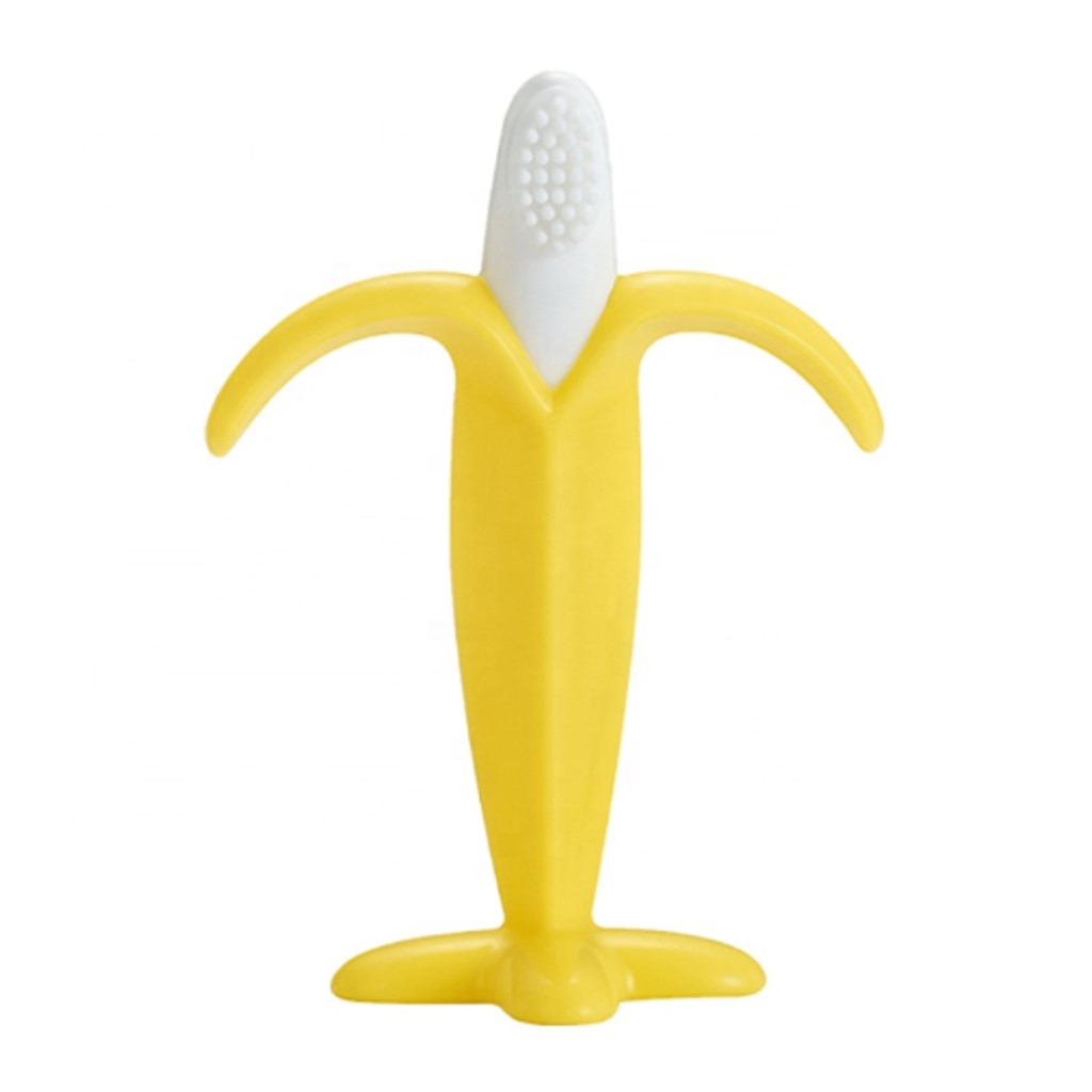 Dětské chladící kousátko s kartáčkem BAYO banán
