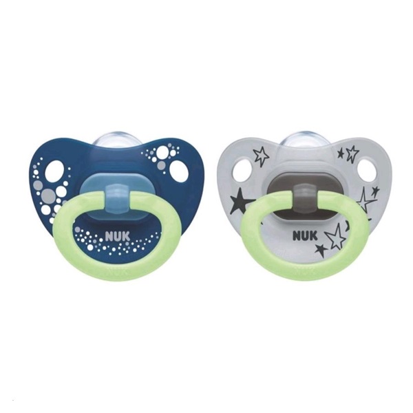Šidítko NUK Happy Nights 6-18m 2ks/BOX kluk