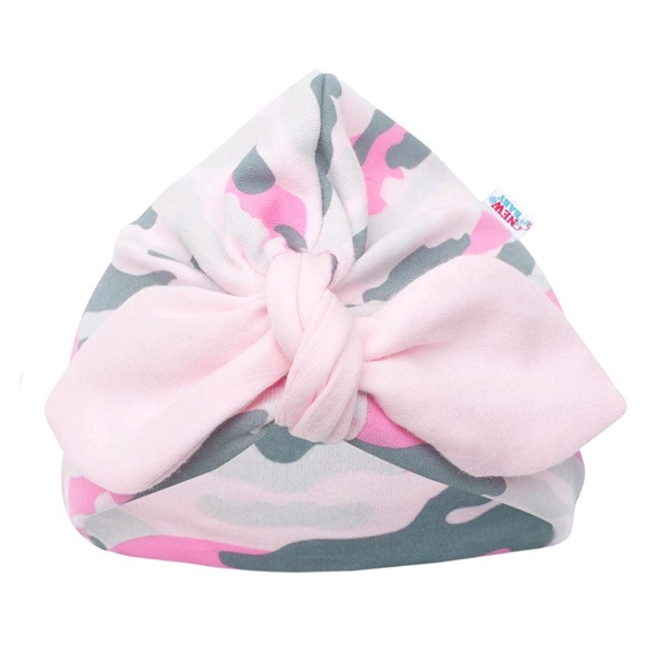 Kojenecká bavlněná čepička turban New Baby With Love růžová