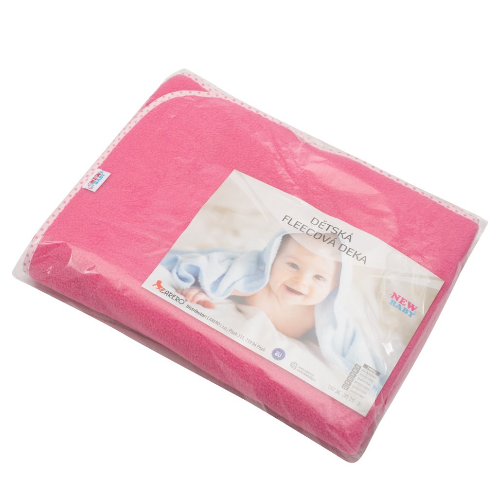 Dětská fleecová deka New Baby 100x75 růžová hvězdičky