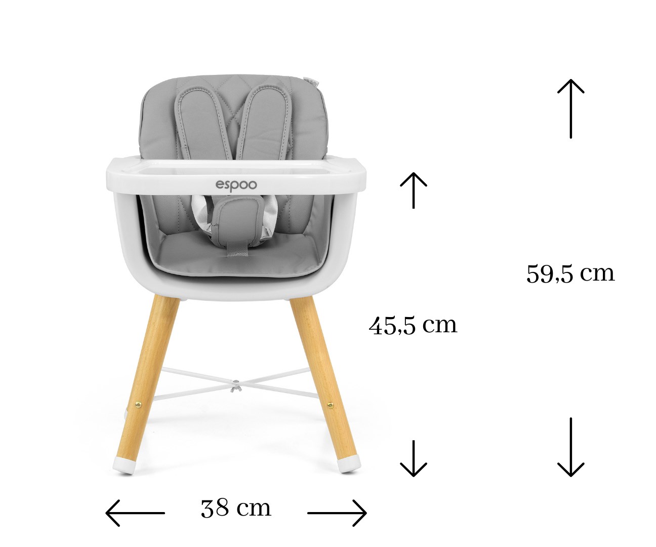 Jídelní židlička Milly Mally 2v1 Espoo bílá
