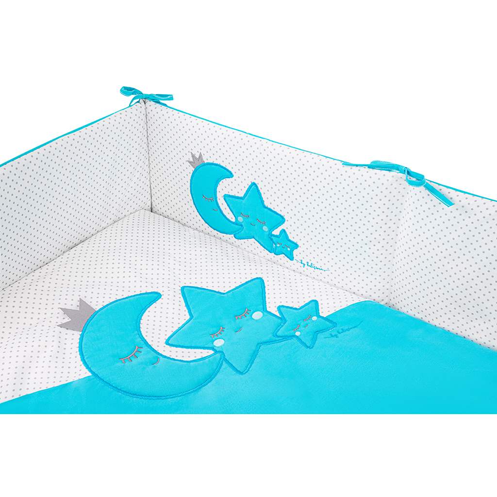 5-dílné ložní povlečení Belisima Magic Stars 90/120 tyrkysové, Tyrkysová