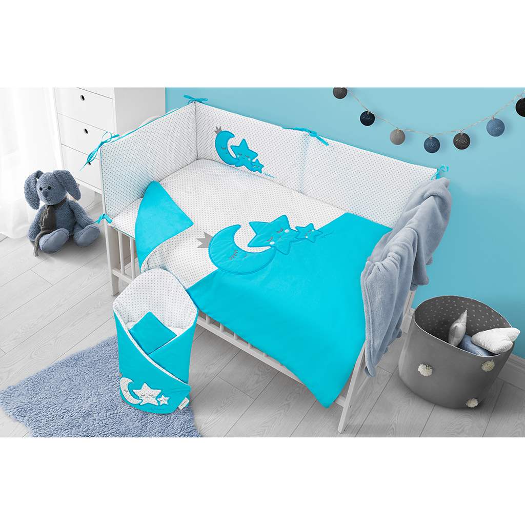 5-dílné ložní povlečení Belisima Magic Stars 90/120 tyrkysové, Tyrkysová