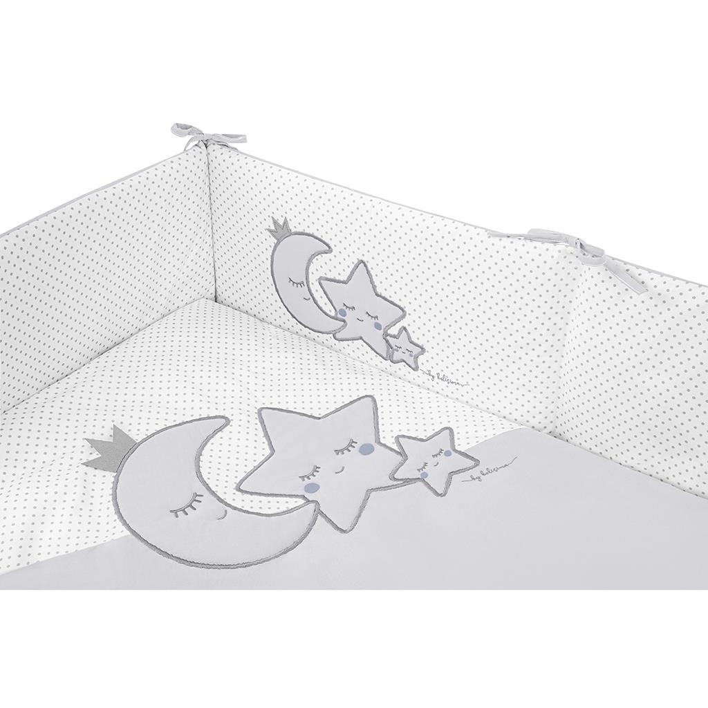 6-dílné ložní povlečení Belisima Magic Stars 100/135 šedé, Šedá