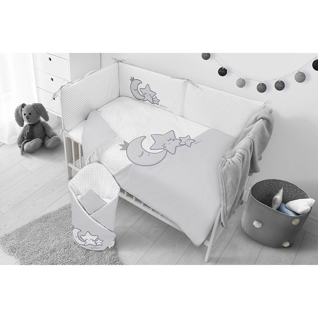 6-dílné ložní povlečení Belisima Magic Stars 100/135 šedé, Šedá