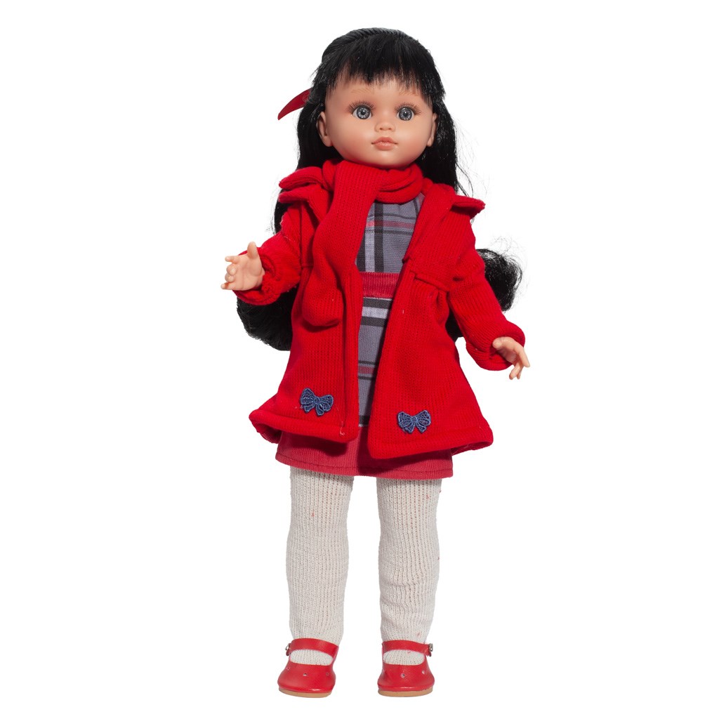 Luxusní dětská panenka-holčička Berbesa Sára 40cm, Červená