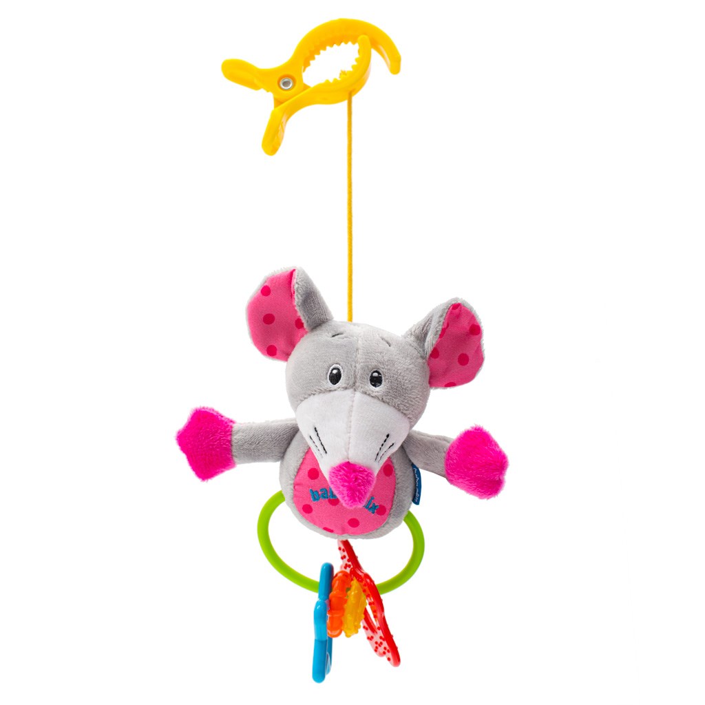 Dětská plyšová hračka s chrastítkem Baby Mix myš