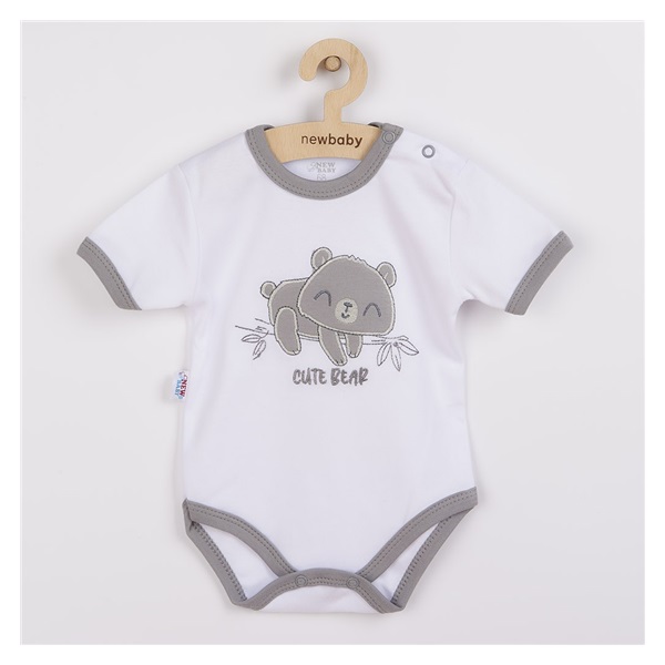 Kojenecké bavlněné body s krátkým rukávem New Baby Cute Bear