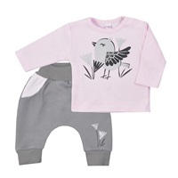 Kojenecké bavlněné tepláčky a tričko Koala Birdy růžové