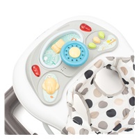 Dětské chodítko Baby Mix s volantem a silikonovými kolečky šedo-bílé
