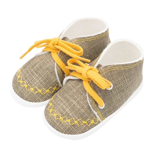 Kojenecké capáčky tenisky New Baby jeans mustard 3-6 m