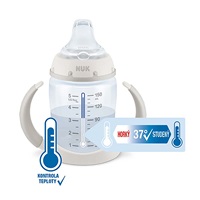 Kojenecká láhev na učení NUK s kontrolou teploty 150 ml zelená