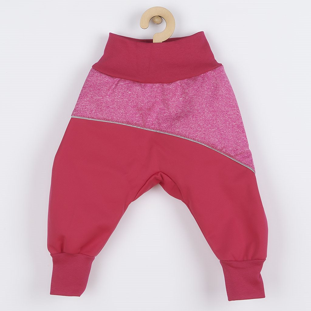 Softshellové kojenecké kalhoty růžové 80