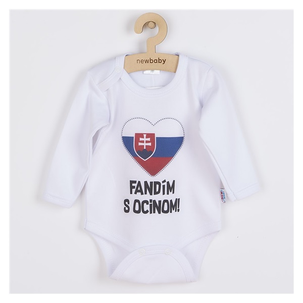 Body s potiskem New Baby Fandím s ocinom biele