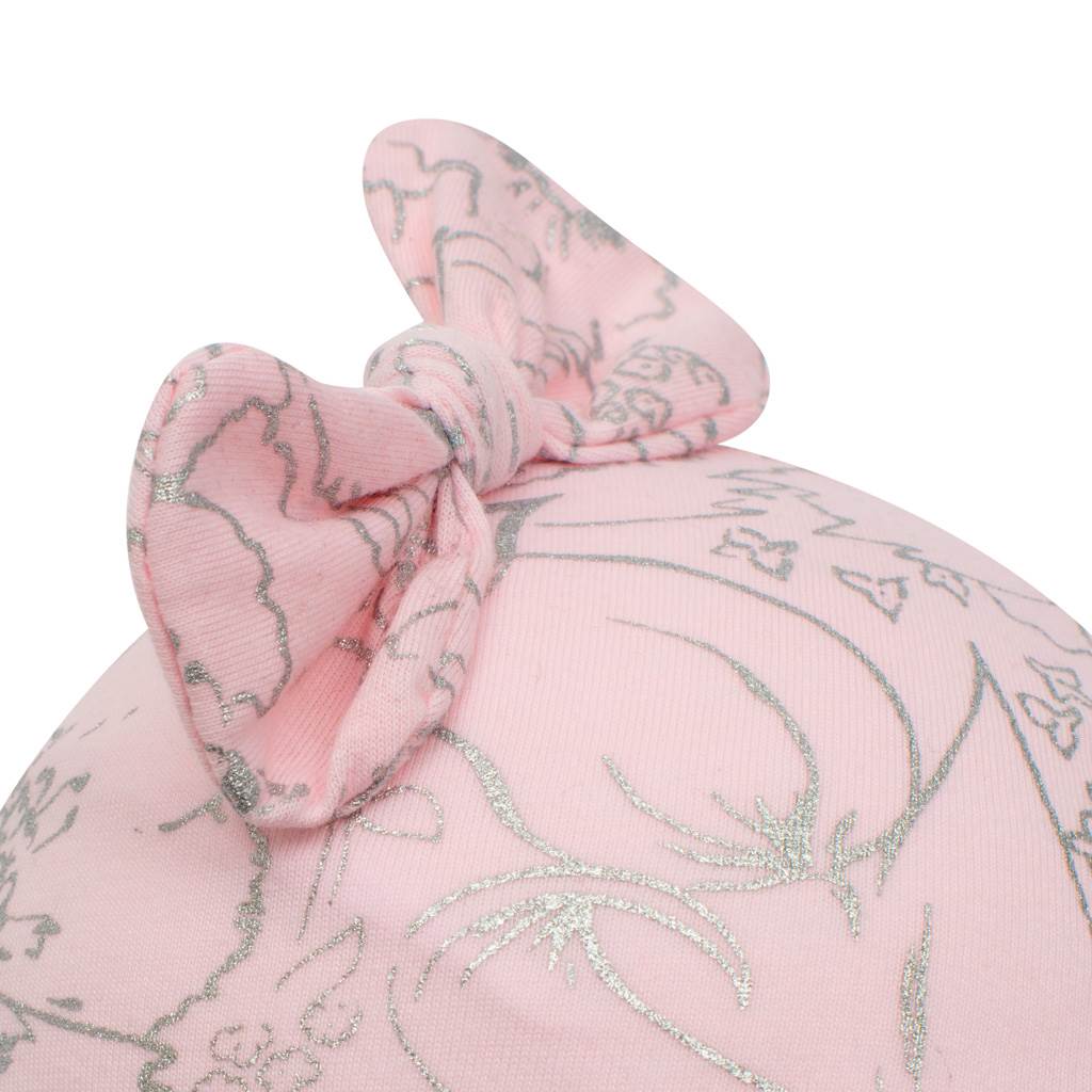 Kojenecká bavlněná čepička s mašličkou New Baby NUNU růžová, Velikost: 86 (12-18m)