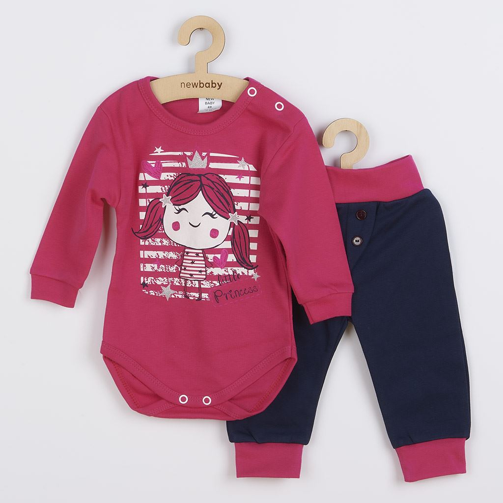 2-dílná bavlněná souprava New Baby Funny růžovo-modrá