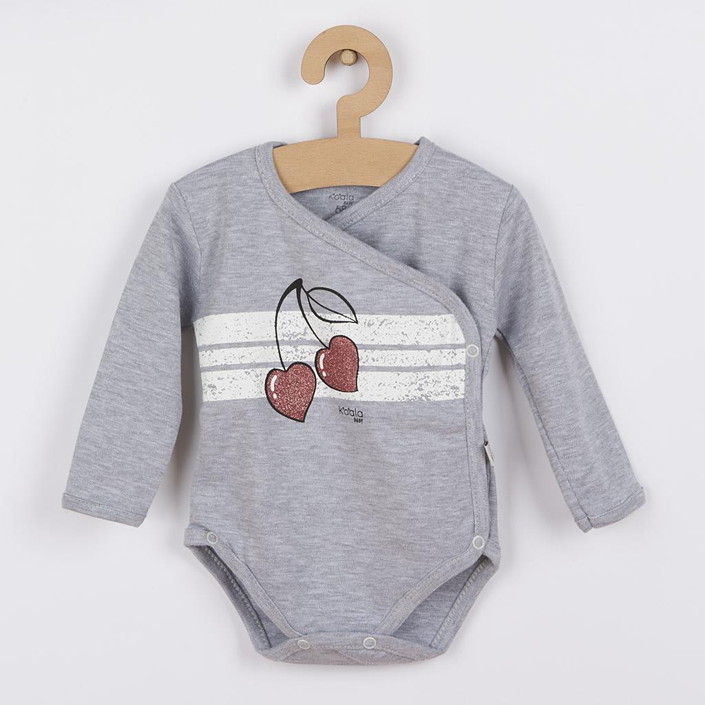 Kojenecké bavlněné body s bočním zapínáním Koala Cherry