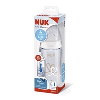 Kojenecká láhev NUK FC+Temperature Control 300 ml BOX-Flow Control savička white