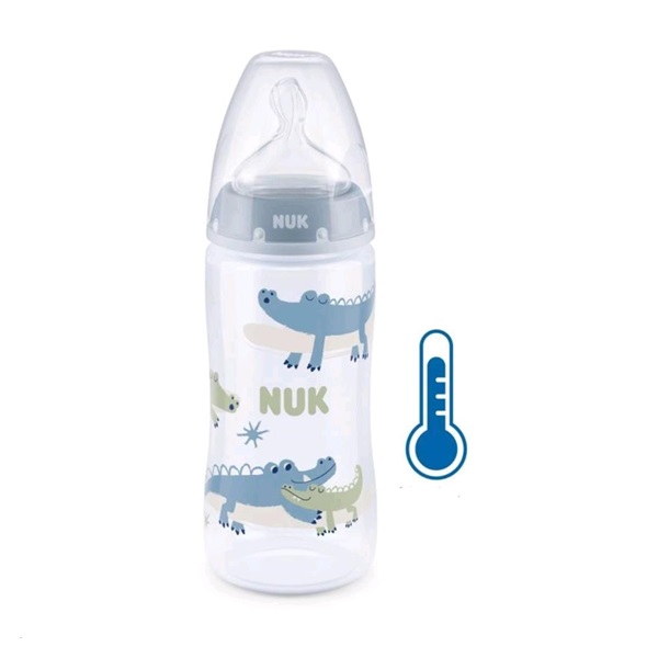 Kojenecká láhev NUK FC+Temperature Control 300 ml BOX-Flow Control savička blue