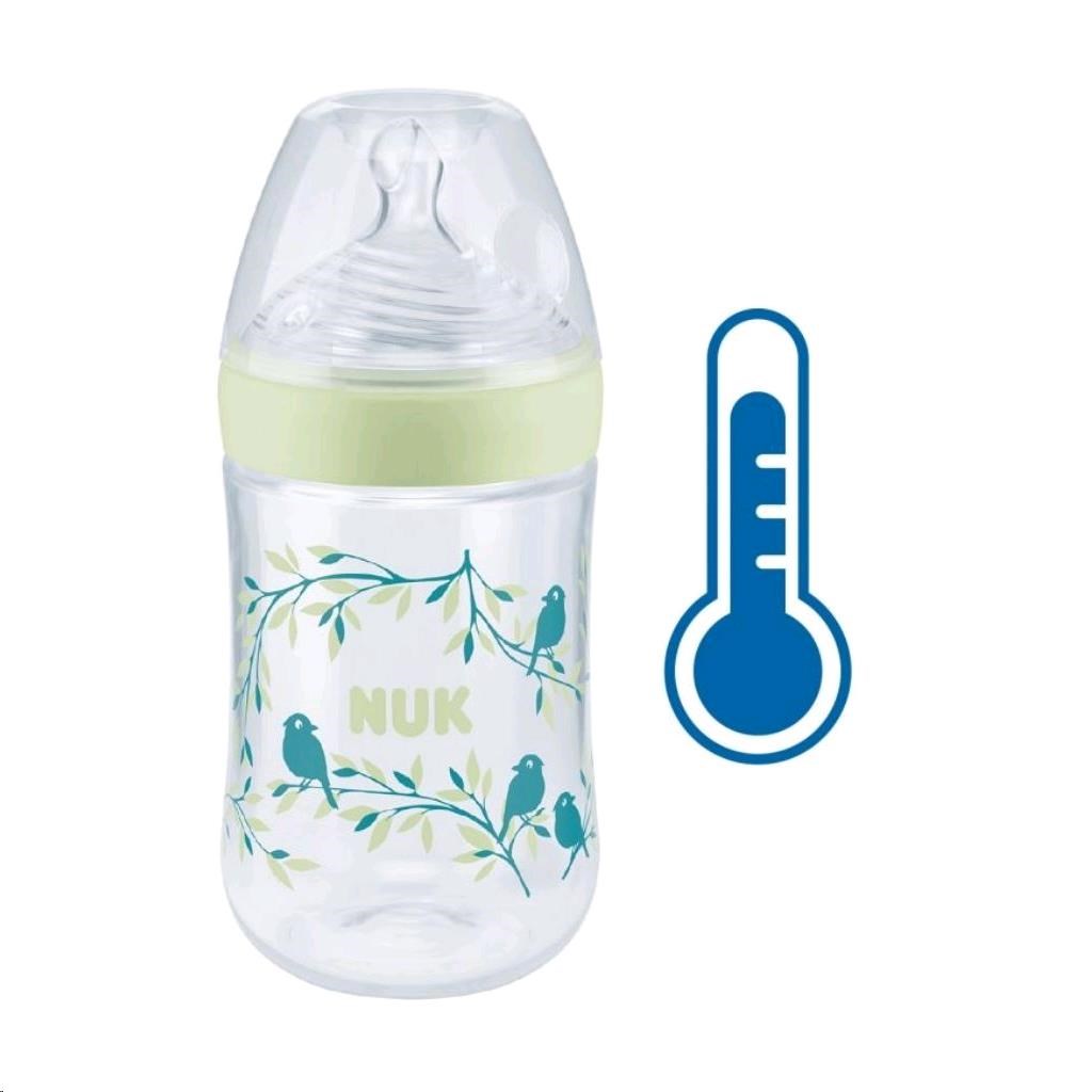 Kojenecká láhev NUK Nature Sense s kontrolou teploty 260 ml zelená