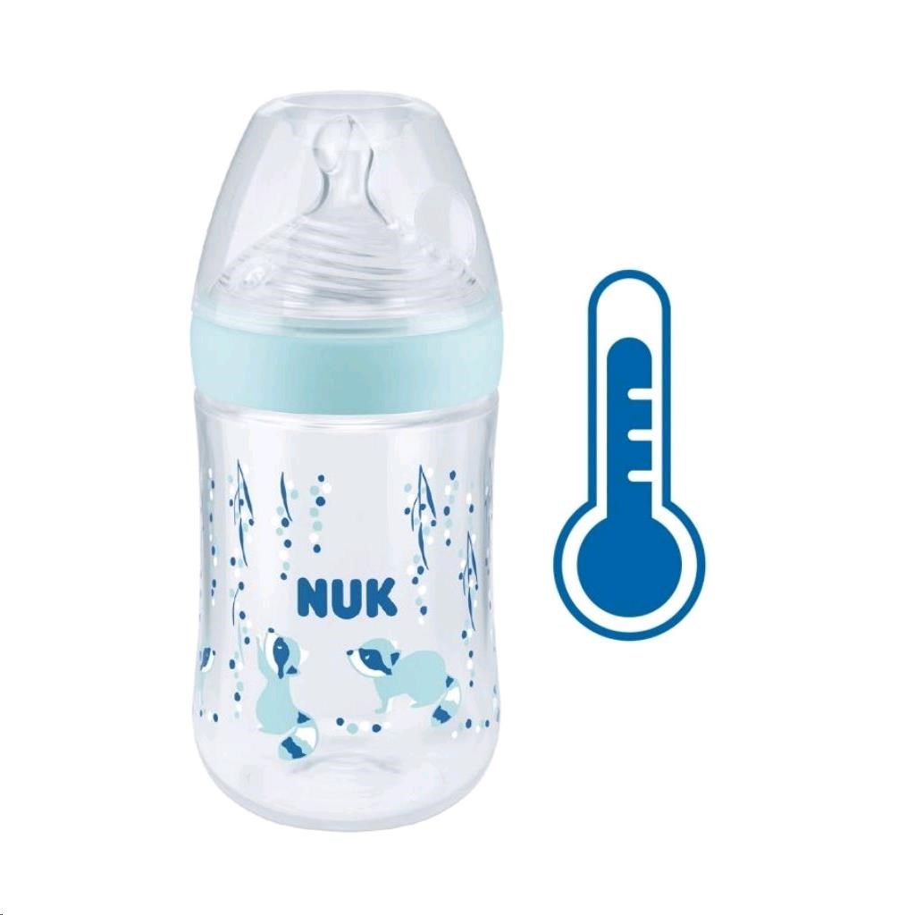 Dojčenská fľaša Nature Sense s kontrolou teploty modrá 260 ml 