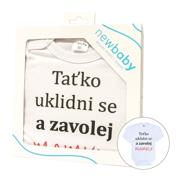 Body s potiskem New Baby a zavolej MAMKU! - dárkové balení