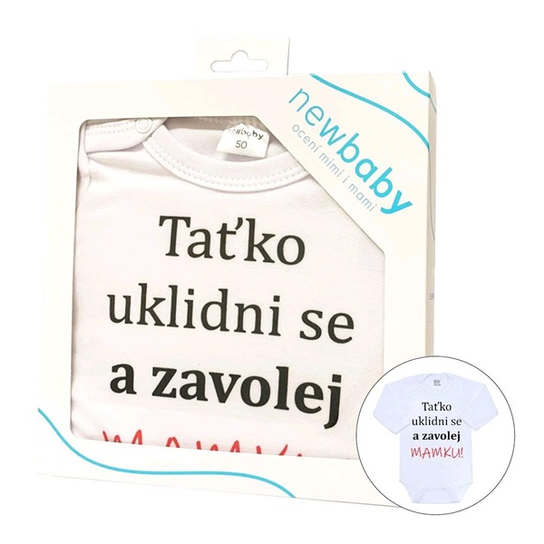 Body s potiskem New Baby a zavolej MAMKU! - dárkové balení