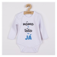 Body s potiskem New Baby máma plus táta rovná se JÁ - dárkové balení