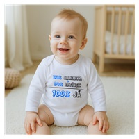 Body s potiskem New Baby 50% MAMINKA + 50% TATÍNEK - 100% JÁ modré - dárkové balení