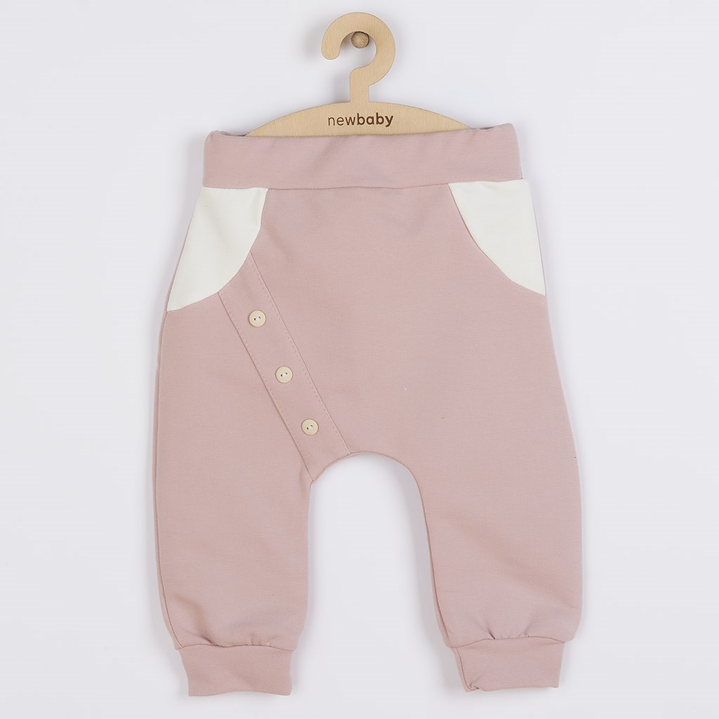 Kojenecké bavlněné tepláčky New Baby The Best růžové