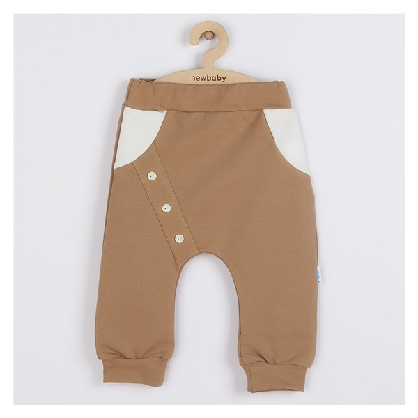 Kojenecké bavlněné tepláčky New Baby The Best hnědé