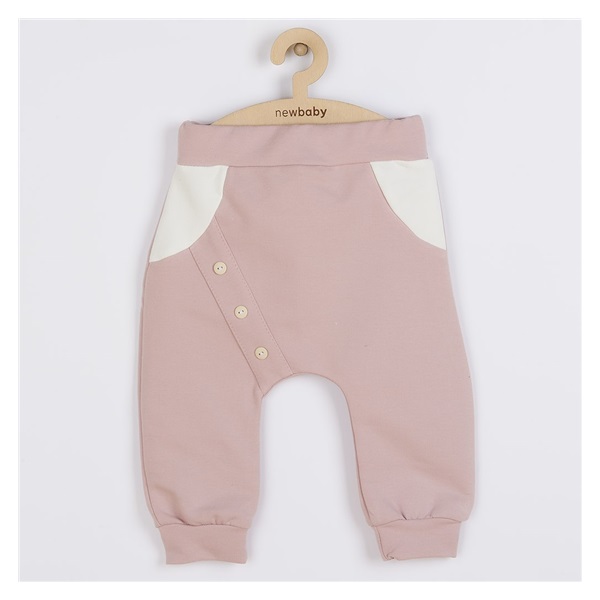 Kojenecké bavlněné tepláčky New Baby The Best růžové