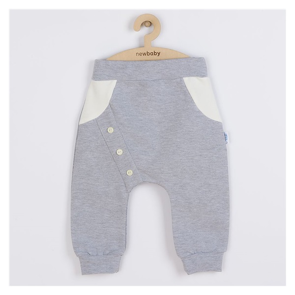 Kojenecké bavlněné tepláčky New Baby The Best šedé