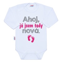 Body s potiskem New Baby Ahoj, já jsem tady nová - dárkové balení