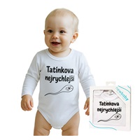 Body s potiskem New Baby Tatínkova nejrychlejší - dárkové balení