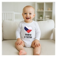Body s potiskem New Baby Fandím s tátou - dárkové balení