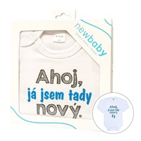 Body s potiskem New Baby Ahoj, já jsem tady nový - dárkové balení