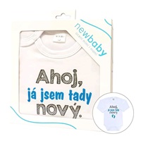 Body s potiskem New Baby Ahoj, já jsem tady nový - dárkové balení