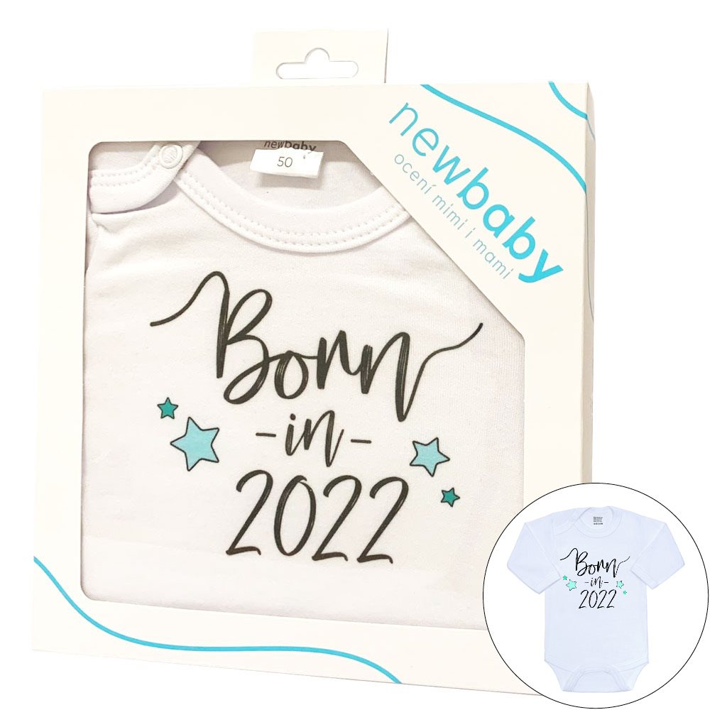 Body s potiskem New Baby Born in 2022 - dárkové balení, Velikost: 50