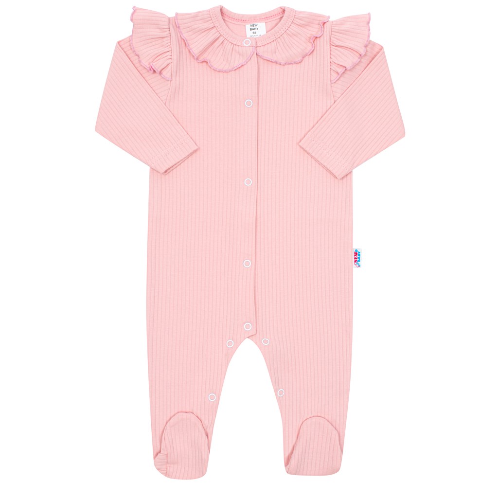 Kojenecký bavlněný overal New Baby Stripes růžový, Velikost: 80 (9-12m)