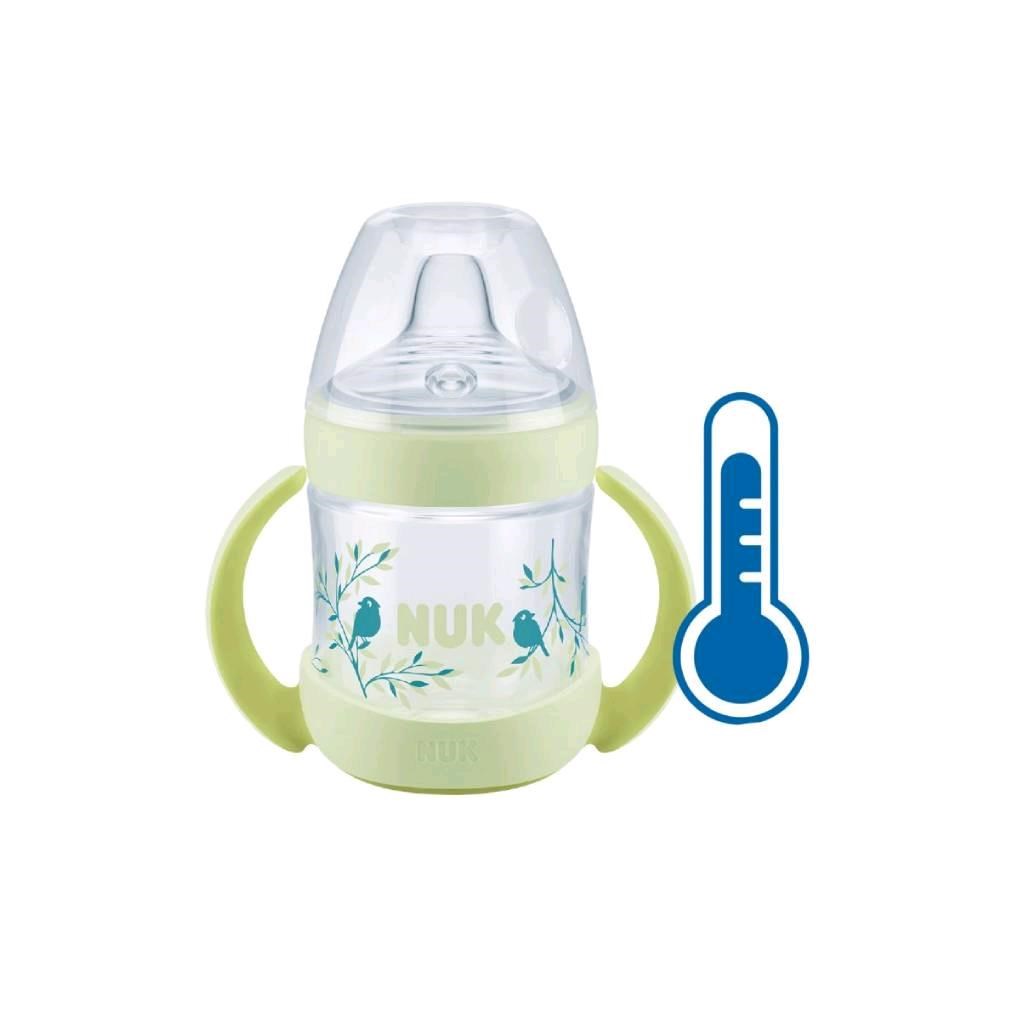 Dojčenská fľaša na učenie Nature Sense s kontrolou teploty zelená 150 ml 