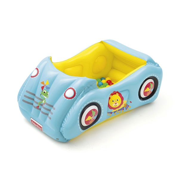 Dětské nafukovací autíčko Fisher-Price s míčky 119x79x51 cm