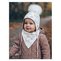 Podzimní holčičí kojenecká čepička s šátkem na krk New Baby Special One